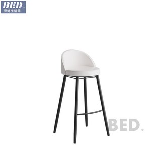 吧檯椅 高腳凳 中島椅 餐椅 酒吧椅 簡約複古高腳凳北歐吧台凳家用靠背鐵藝輕奢椅子, 座高75（白色坐墊), 1個