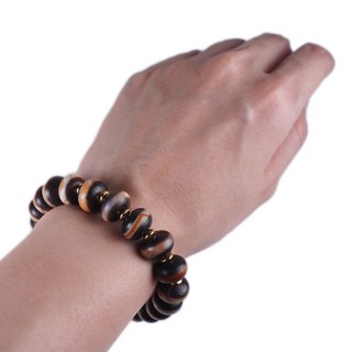 博古珍藏 西藏藏傳一線老天珠圓珠手鍊．早期收藏老件．包漿溫潤手環．項鍊飾品