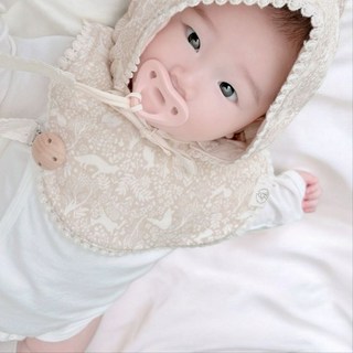 [선물추천] 베베온리앙 솔레이 포레 턱받이/보넷/헤어밴드 세트