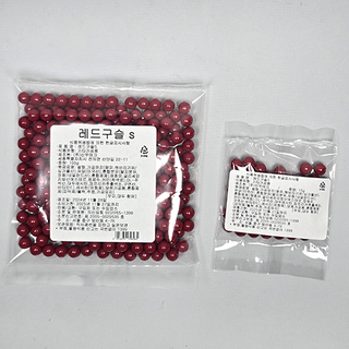 로켓그로스]식용 레드구슬 초콜릿 샤이니볼 레드 크리스마스 장식 루돌프 코 데코레이션 S, 1개, 100g