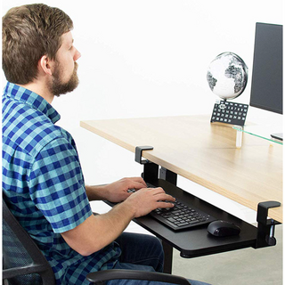 스마트이더 프린터 책상 키보드 거치대 받침대 레일 트레이, 블랙(52X25)