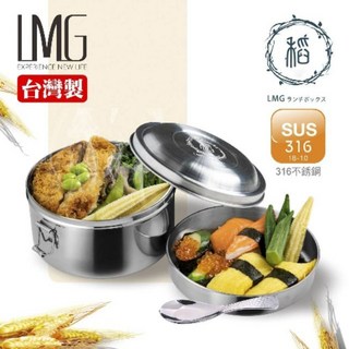 台灣製造 316稻香不鏽鋼便當盒，分隔設計保鮮，防漏耐用午餐盒，學生上班族便攜餐具, 1個, 12cm
