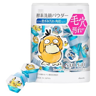 suisai 수이사이 효소 세안 포켓몬 워시 파우더 고라파덕 32개입 여행용 개별포장, 32개, 0.8g