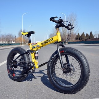 풀샥MTB 바퀴큰 펫바이크 산악자전거 광폭타이어 오프로드 바퀴두꺼운 팻바이크 엠티비 산악용, 27단, 20인치, 옐로우, 1개