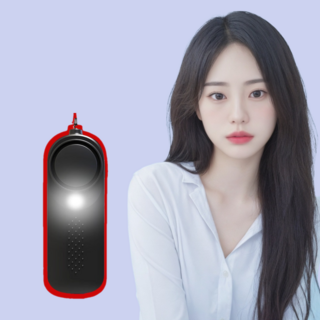 호신용 경보기 어린이 어르신 여성 호신용품 호루라기 130db LED 방전알림기능, 화이트, 1개