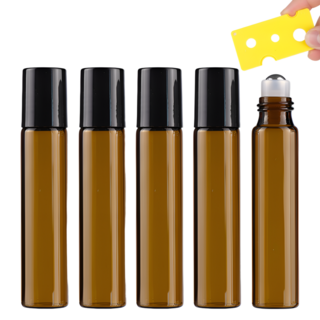 소이도르 갈색 차광 롤온 공병 오일 향수용기+롤온 따개 포함 10ml, 5개, 갈색(Brown)