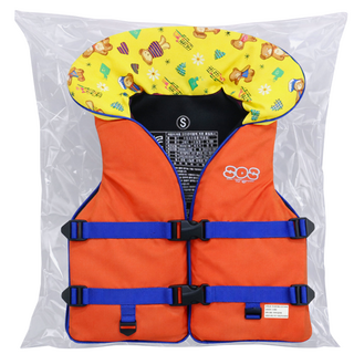 (따사롬) 국산 KC인증 어른 & 아이 지키미 SOS 수영 조끼 부력 보조복 ( 우리 아이 안전 선택이 아닌 물놀이 필수 아이템 ) from 티제이글로벌, 곰돌이 구명조끼 사이즈 (S), 1개