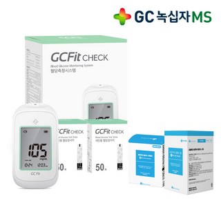 [2026년 신형] 녹십자MS 지씨핏 첵 혈당측정기 혈당계+시험지110매+알콜솜100장+채혈침100개 세트, 1세트, GGP-100c