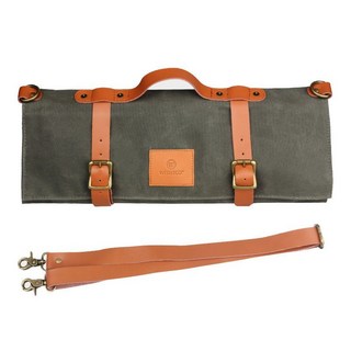 廚師刀具收納包 帆布防刮耐磨手提主廚工具包 便攜式戶外露營刀具袋 刀袋 廚師刀袋 刀具袋 刀具收納袋, 軍綠色, 1個