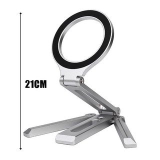 磁鐵手機三腳架便攜可折疊桌面支架鋁合金懶人支架自拍杆獨腳架, 銀, 1個