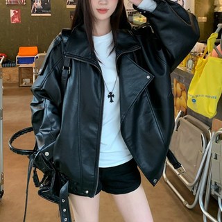 메이리앤 오버핏 하이퀄리티 남여공용 가죽자켓 레더 점퍼 라이더 자켓