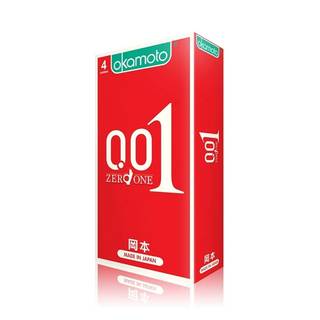 岡本001 岡本0.01 日本首創最薄保險套 隱密包裝, 1個, 4個裝