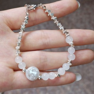 鴻利首飾廠 原創手作星月珍珠碎銀子串珠手鏈 新款閨蜜手串 輕奢小衆手飾