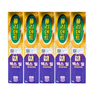 폴리덴트 맥스씰 70g 의치부착재 X5개 강력한 접착효과 2025년 신형 약국판매용, 5개