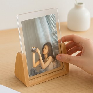 하루살림 감성충전 깨짐제로 아크릴액자 4x6, 1개, 우드베이지