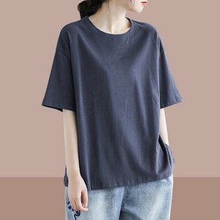 여름 만능 반팔 상의 대형 여성 의류 루즈핏 캐주얼 편안한 티셔츠