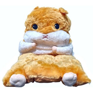 倉鼠連體坐墊 45x45cm 抱枕/暖手/靠墊 可愛軟萌 舒適柔軟, 淺棕色