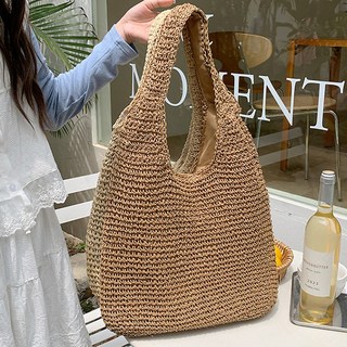 글램디브 소드니 밀집 비치백 여름 왕골 니트 라탄백 데일리 숄더 에코백 A2243