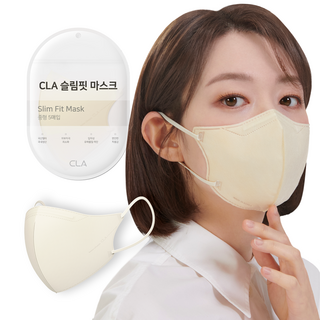 CLA 슬림핏 중형 새부리형 컬러 마스크, 5매입, 8개, 바닐라베이지