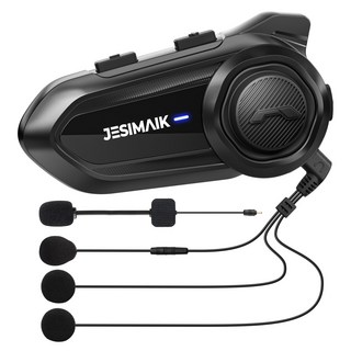 JESIMAIK R18 Lite 오토바이 헬멧 블루투스 헤드셋 헬멧용 이어폰 2인 통화 Bluetooth 5.2 FM 라디오 IP67 방수방진 소음제거 HIFI, 1개, 블랙