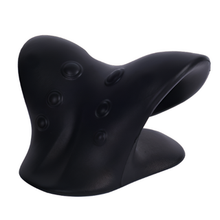 스마일리 거북목 경추 스트레칭 릴렉스 교정기 베개, 1개, 블랙