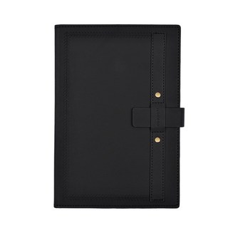 Liha A5記事本 PU皮套288頁商務辦公筆記本 簡約加厚紙防水防污學生筆記本, 1個, 黑色