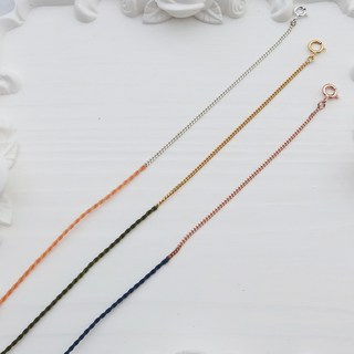 【手編蠟繩】半鍊半線 x K金色 蠟繩幸運手鍊 大員囡仔