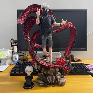 Tokyo Ghoul 입상 Kaneki Ken 액션 피규어 39cm Pvc Gk 동상 모델 변경 가능한 머리 장식 컬렉션 데스크 장, 1개