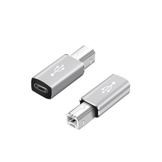USB Type-C 轉 USB B 母頭 轉接頭, 1個, 40-758-03(銀色直頭)