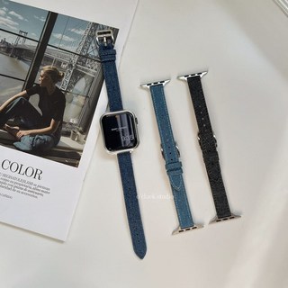 O'CLOCK STUDIO 細款丹寧牛仔素面 Apple Watch 真皮錶帶, 1個