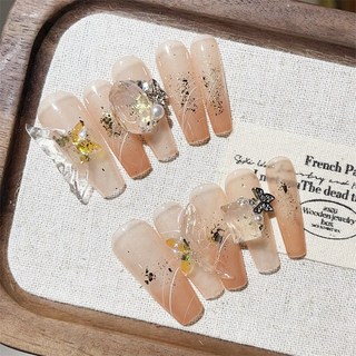 蝶夢流光軟翅膀純手工美甲穿戴甲，夢幻翅膀設計，精緻手工製作，方便穿戴，指甲貼片BNP198, 1個, BNP198-S碼(實品拍攝)