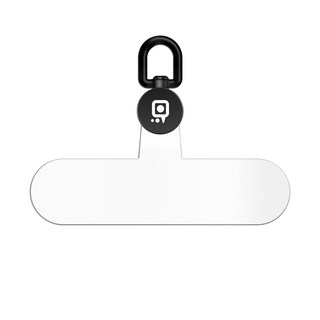 iccupy 升級款 360° 旋轉手機夾片 透明墊片 加強版不斷裂 不影響充電 手機殼通用掛繩片, 【透明】360度 霧黑, 1個