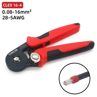 VE 및 터미널 압착 플라이어 조정 가능한 수공구 전기 기술자 크림퍼 0.08-16mm 25-5AWG 16-4 튜브 페룰, 03 CLE9-16-4, 01 빠른
