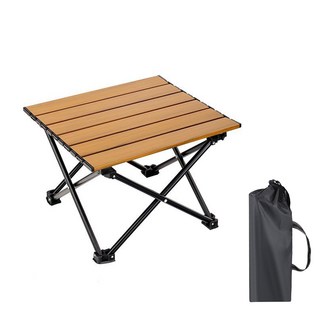 경량 캠핑 롤테이블 야외 휴대용 접이식 테이블, 브라운