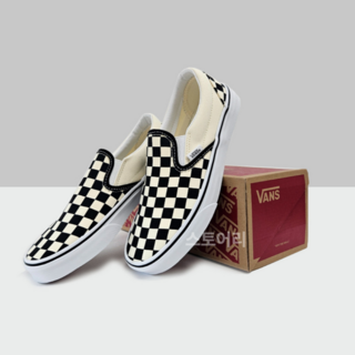 (국내매장판) 반스 코어클래식 슬립온 Slip-on 체커보드 블랙 + 국내생산 스토어리 신발끈
