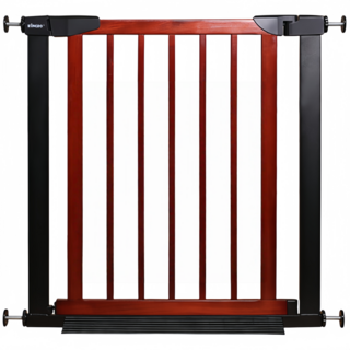 實木寵物安全門欄：自動回扣、雙向開啟、90度定開寵物圍欄, 櫻桃色, 1個