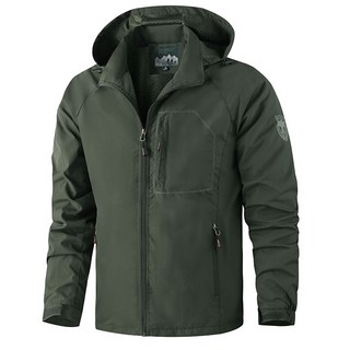 男士中長款工裝外套 - 戶外休閑防風多口袋沖鋒衣