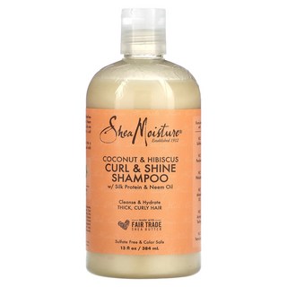 SheaMoisture 컬 앤 샤인 샴푸 굵고 컬이 있는 모발 코코넛 & 히비스커스 384ml(13fl oz), SheaMoisture컬앤샤인샴푸굵고컬이있는모발코코넛히, 1개, 384ml