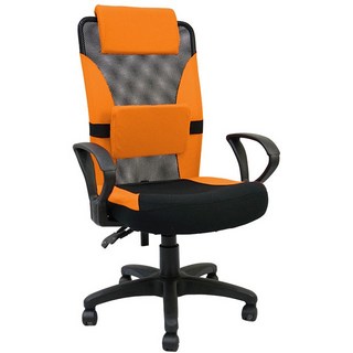 ColorPlay 升降高背辦公椅 厚座電腦椅 可後仰椅背 無段升降 人體工學 D型扶手 馬卡龍工學椅 台灣製, 橘色