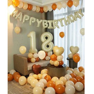 18歲生日氣球套裝｜成人禮派對裝飾｜週歲慶生佈置, 香檳金, 1套