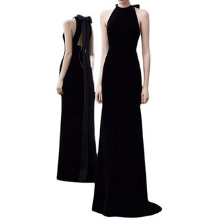 겨울웨딩드레스 홀터넥드레스 벨벳 드레스 겨울 연주회드레스