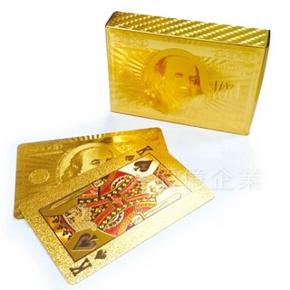 喜氣洋洋黃金撲克牌 金色防水撲克牌 招財撲克牌 金光閃閃撲克牌, 1個