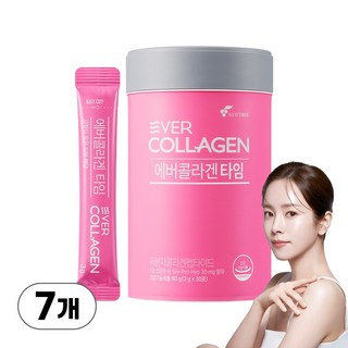 [소비기한 최신 2027-06-12] 에버콜라겐 타임 고단량 구성 저분자콜라겐펩타이드 1 000mg, 90g, 7개