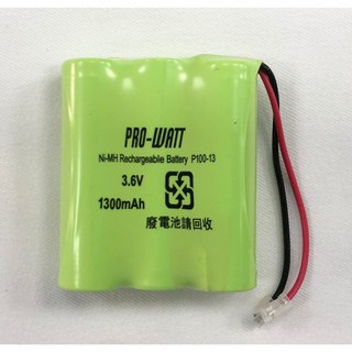通訊達人 PRO-WATT P-100 無線電話電池 3.6V 1300mAh (相容國際HHR-P501), 1個