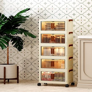 Houchu 好厝 磁吸摺疊雙開門五層收納櫃 - 附滑輪, 5層