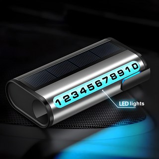 치트몰 태양광 충전 LED 주차 번호판 (3가지 컬러), 실버, 1개