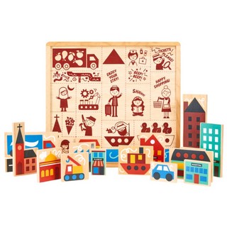 mentari小小職人認知拼圖 適用年齡: 3歲以上 橡膠木, 1組, 17塊