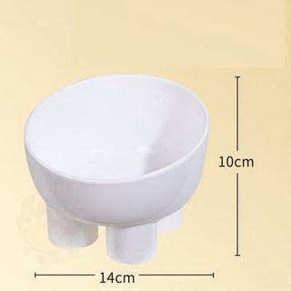 寵物高腳碗 寵物護頸碗 黑色簡約設計 減輕頸椎壓力 穩固不易打翻, 白色, 1個
