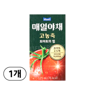 매일유업 야채 고농축 토마토의 힘, 125ml, 1개