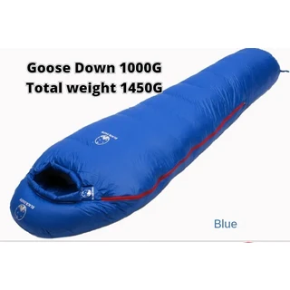 겨울 초경량 침낭 폴 구스 다운 트레킹 관광 및 캠핑 팩 야외 등산 용품 기본 장비, 22 C Down Filling 1000